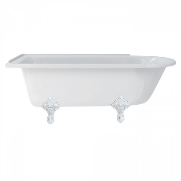 Акриловая ванна Burlington Hampton E13+E11 WHI 170x75 левосторонняя с ножками (Classical), цвет белый