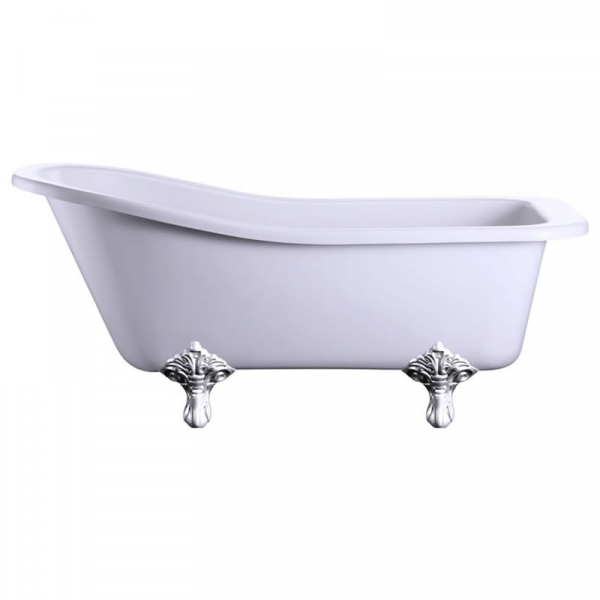 Акриловая ванна Burlington Harewood Slipper 170x73 E1+E11 WHI с ножками (Traditional), цвет белый